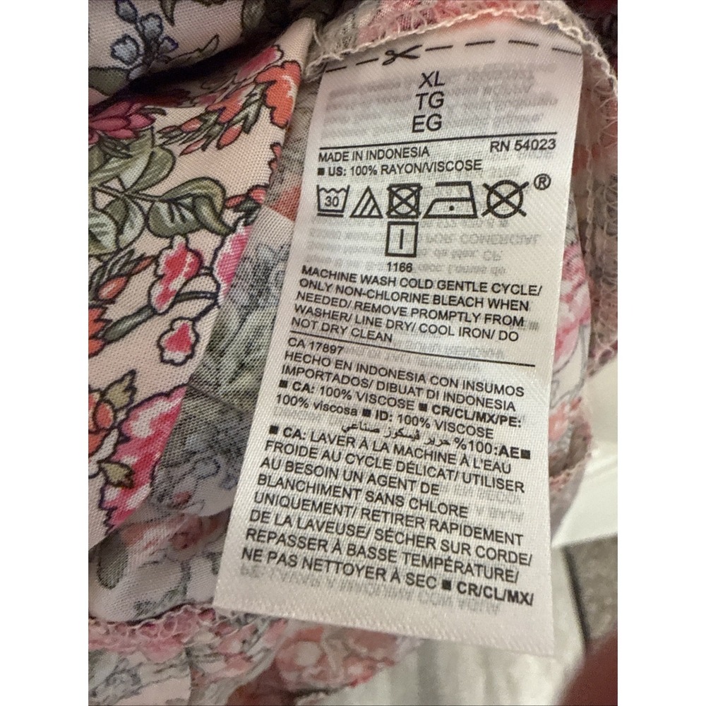 Old Navy Women's Tiered Pink/Green/Tan Summer Dress Pockets! Size XL NWT - Picture 7 of 7